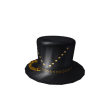 Black Top Hat with Chain