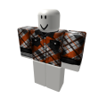 Black & Orange Casual Button Up Plaid Shirt