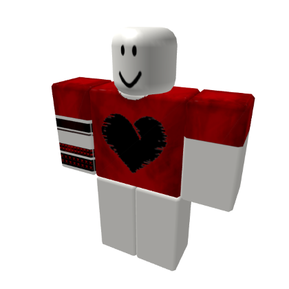 [S] Red Tee w/Black Heart & Wristbands